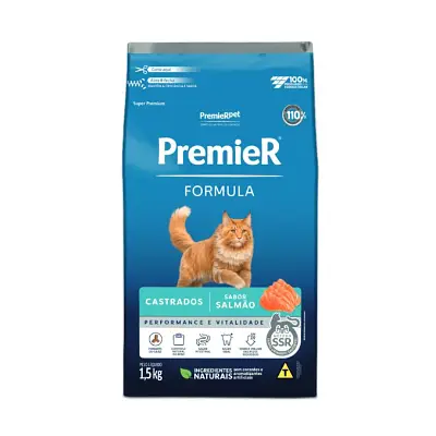 PremieR Formula Gatos Castrados Sabor Salmão 1,5kg