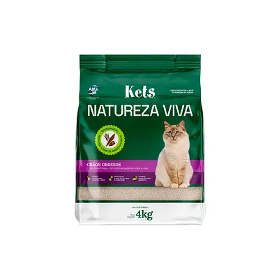 Areia Kets Natureza Viva Grossa para Gatos