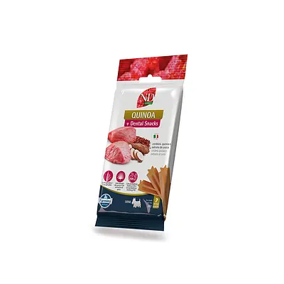 Snack N&D Dental Quinoa para Cães de Mini e Pequeno Porte Sabor Cordeiro, Quinoa e Extrato de Yucca 60 g