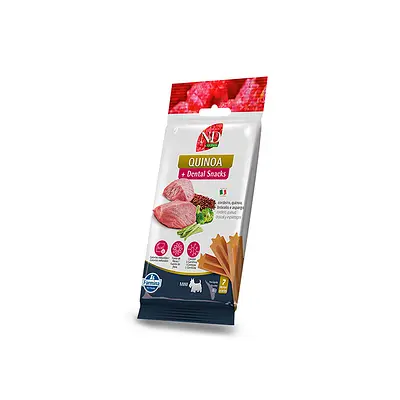 Snack N&D Dental Quinoa Controle de Calorias para Cães de Raças Mini e Pequenas Sabor Cordeiro, Quinoa, Brócolis e Aspargo 60 g