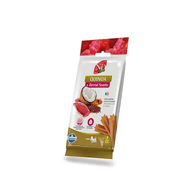 Snack N&D Dental Quinoa para Cães de Mini e Pequeno Porte Sabor Pato, Quinoa, Coco e Cúrcuma 60 g