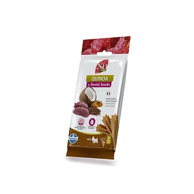 Snack N&D Dental Quinoa para Cães de Mini e Pequeno Porte Sabor Veado, Quinoa, Coco e Cúrcuma 60 g