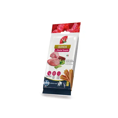 Snack N&D Dental Quinoa Controle de Calorias para Cães de Médio e Grande Porte Sabor Cordeiro, Quinoa, Brócolis e Aspargo 100 g