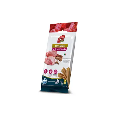 Snack N&D Dental Quinoa para Cães de Médio e Grande Porte Sabor Cordeiro, Quinoa e Extrato de Yucca 100 g