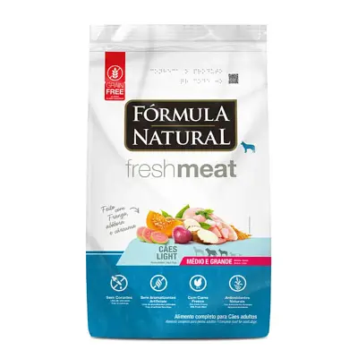 Ração Fórmula Natural Cães Fresh Meat Light Raças Médias e Grandes Sabor Frango, Abóbora e Cúrcuma 2,5kg