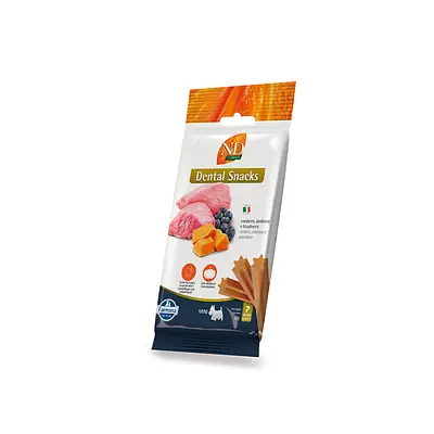 Snack N&D Dental Pumpkin para Cães de Mini e Pequeno Porte Sabor Cordeiro e Blueberry 60 g