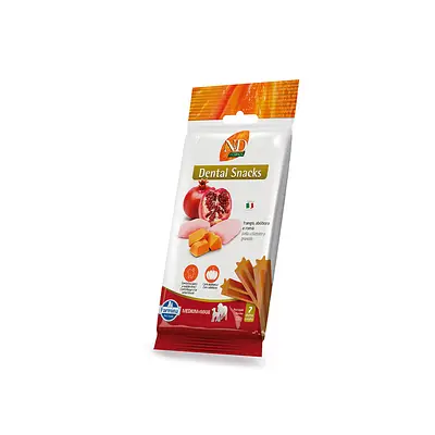 Snack N&D Dental Pumpkin para Cães de Médio e Grande Porte Sabor Frango e Romã 100 g