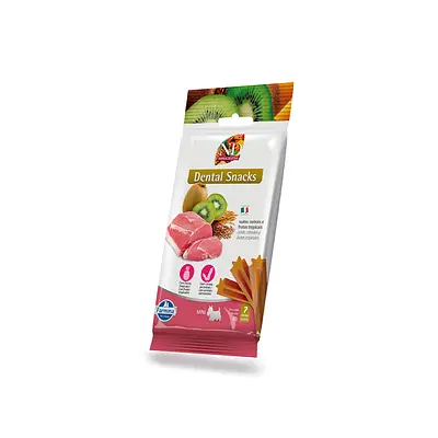 Snack N&D Dental Tropical para Cães de Mini e Pequeno Porte Sabor Suíno, Cereais e Frutas Tropicais 60 g