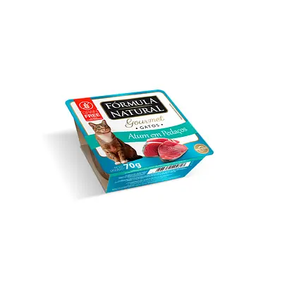 Ração Úmida Fórmula Natural Fresh Meat Gourmet para Gatos Adultos Sabor Atum em Pedaços 70 g