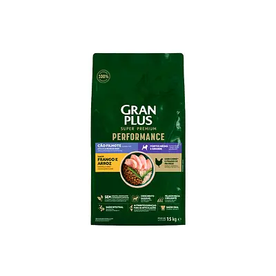 Ração GranPlus Performance para Cães Filhotes de Médio e Grande Porte Sabor Frango e Arroz