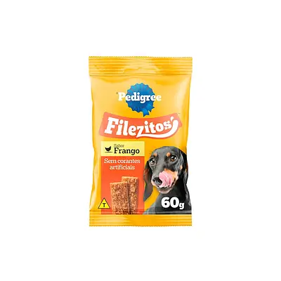 Snack Pedigree Filezitos Bifinho para Cães Adultos Sabor Frango 60 g