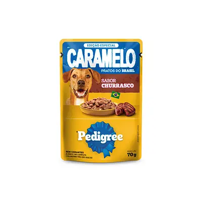 Ração Úmida Pedigree Caramelo para Cães Adultos Sabor Churrasco 70 g