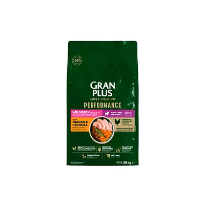 Ração GranPlus Performance para Cães Adultos de Porte Mini e Pequeno Sabor Frango e Cenoura