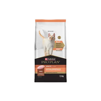 Ração Nestlé Purina Pro Plan Hipoalergênico para Gatos Adultos Sabor Peru