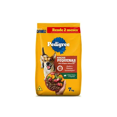 Ração Pedigree Carne e Vegetais Cães Adultos Raças Pequenas e Minis 7 kg