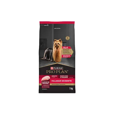 Ração Nestlé Purina Pro Plan Paladar Exigente Adultos Mini e Pequeno Sabor Frango