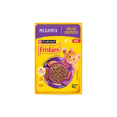Ração Úmida Friskies Sachê para Gatos Megamix 80 g
