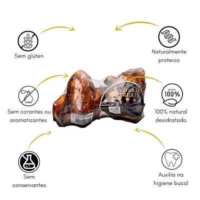 Rótula Natural Bovina Defumada Peppy Dog para Cães