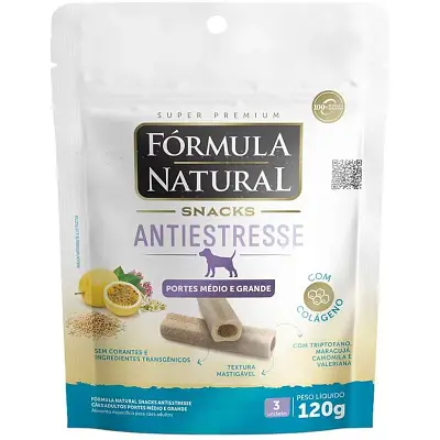 Snack Formula Natural Antiestresse para Cães Porte Médio e Grande 120g