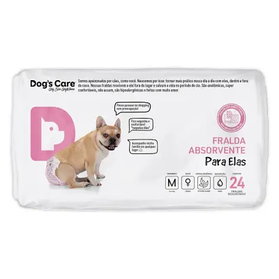 Fralda Higiênica M para Fêmeas Dogs Care 24 Unidades