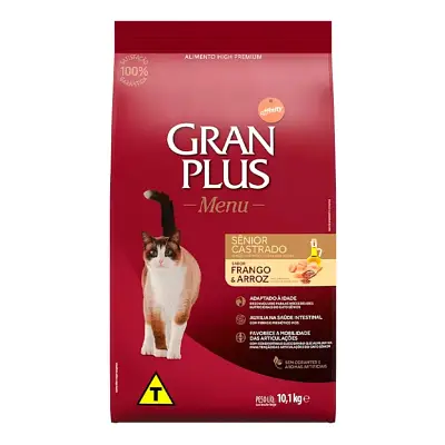 Ração Gran Plus Menu Gato Sênior Castrado 10,1kg