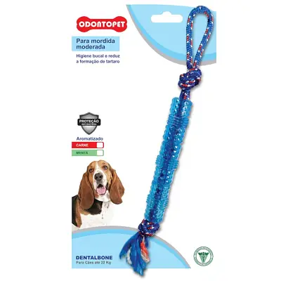 Brinquedo Mordedor Dentalbone Tubo Corda Cães Até 22kg Sabor Menta Odontopet