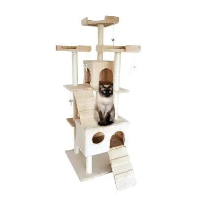 Arranhador para Gatos Full 180Cm Bege Sisal