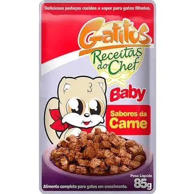 Ração Gatos Úmida Gatitus Baby Sabores da Carne 85g