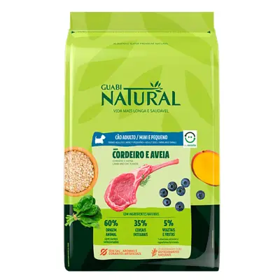 Ração Guabi Natural Cães Adultos Mini e Pequeno Cordeiro e Aveia 10,1kg