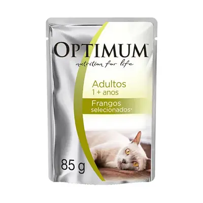 Ração Úmida Optimum Gatos Adultos Frango Sachê 85gr