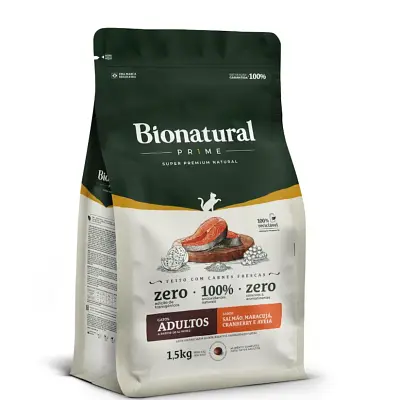 Ração Bionatural Prime Gatos Adultos Salmão 1,5kg