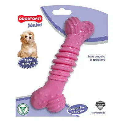 Brinquedo Ossinho Mordedor Rosa Filhotes Odontopet