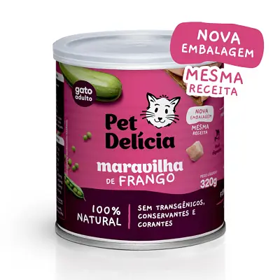 Ração Úmida Pet Delícia Gatos Maravilha de Frango 320g