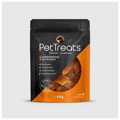 Petisco para Cães Pet Treats Mordinhas De Frango Pouch 100g