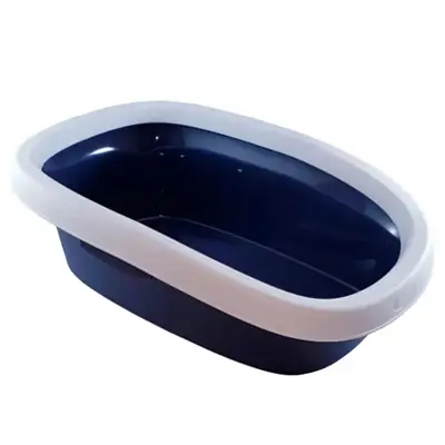 Bandeja Higiênica Chalesco Azul com Borda para Gatos