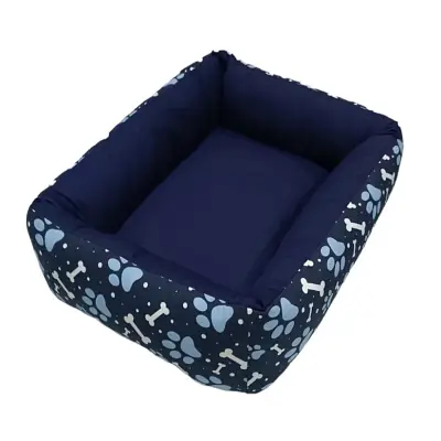 Cama para Cães e Gatos CamaPet Pata Osso Azul Tamanho P