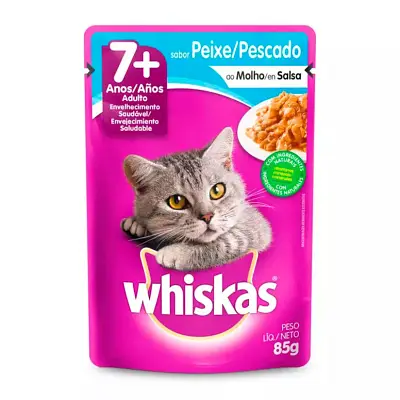 Ração Úmida Whiskas Gatos Sênior Peixe Sachê 85g