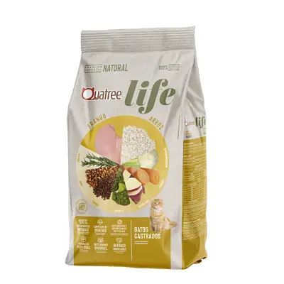 Ração Quatree Life Gatos Castrados Frango e Arroz 1kg