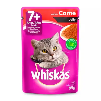 Ração Úmida Whiskas Sachê Gatos Sênior Carne Jelly 85g
