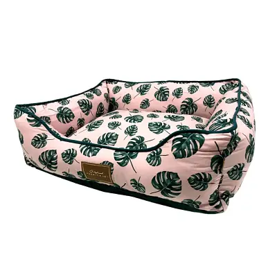 Cama Cães e Gatos Fábrica Pet Folhagem Rosa P