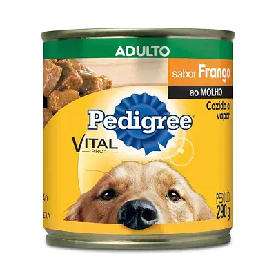 Ração Úmida Pedigree Cães Adultos Frango ao Molho Lata 290g
