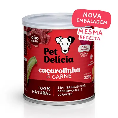 Ração Úmida Pet Delícia Cães Caçarolinha De Carne 320g