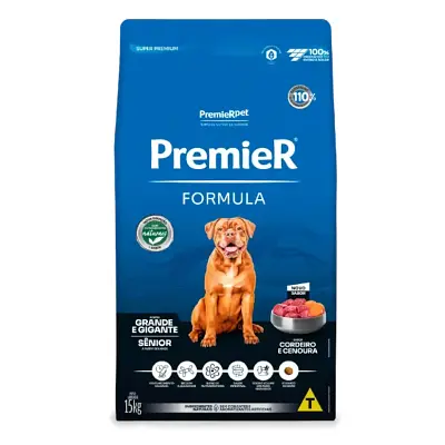 Ração Premier Fórmula Cães Sênior Raças Grandes Cordeiro 15Kg