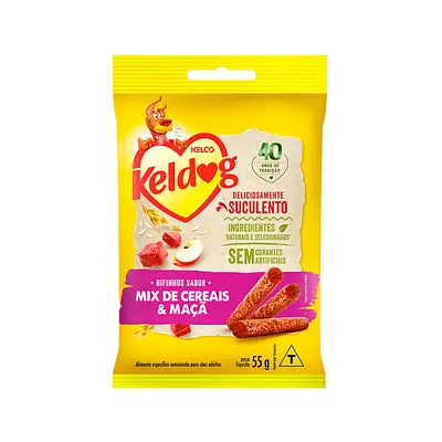 Bifinho Kelco Keldog Mix de Cerais e Maçã 55g