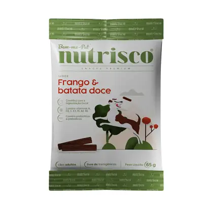 Petisco Cães Snacks Nutrisco Frango e Batata Doce 65g
