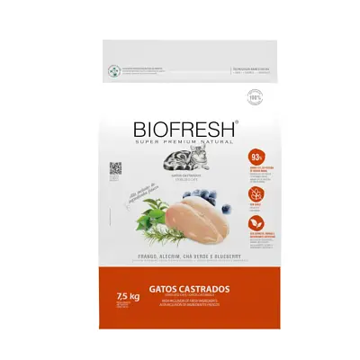 Ração Biofresh Para Gatos Castrados Frango 7,5kg