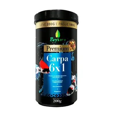 Ração Para Peixe Carpa Mix Poytara 6X1 200g