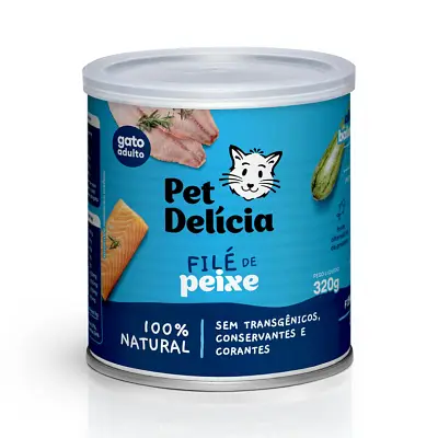 Ração Úmida Natural Pet Delícia Gatos Filé de Peixe 320g