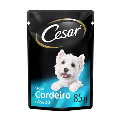 Ração Úmida Cesar Cães Adultos Cordeiro Assada Sachê 85g
