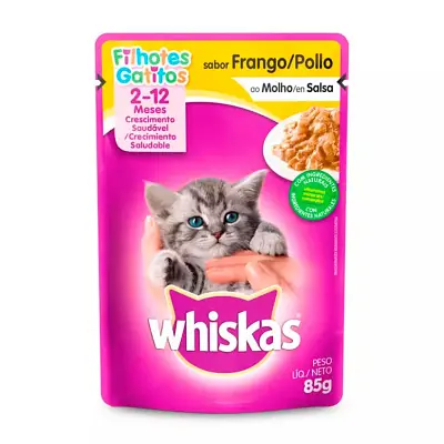 Ração Úmida Whiskas Sachê Gatos Filhotes Frango 85g